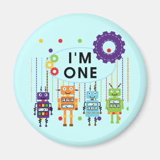 Robot First Birthday Tshirts och Gifts Magnet