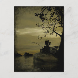 Robot Fishing Postcard Vykort