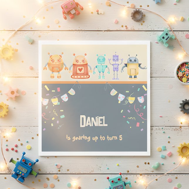 Robot Födelsedagsfest Pappersservett (Skapare uppladdad)