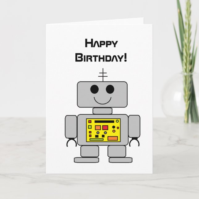 "Robot"-födelsedagskort Kort (Framsida)