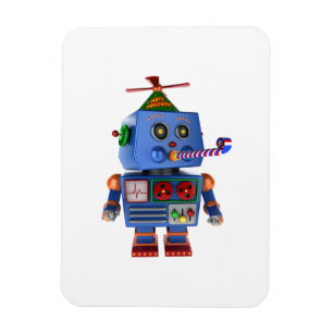 Robot för blåttfödelsedagsfestleksak magnet