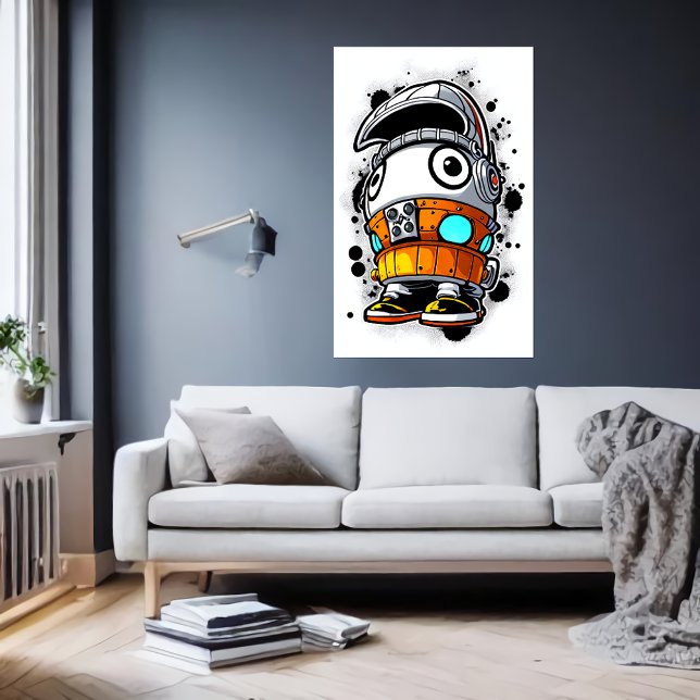 robot för coola av tecknad | AI Art Poster (Skapare uppladdad)