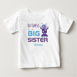 Robot Framtid Stora syster Lila Söt Personlig T-shirt