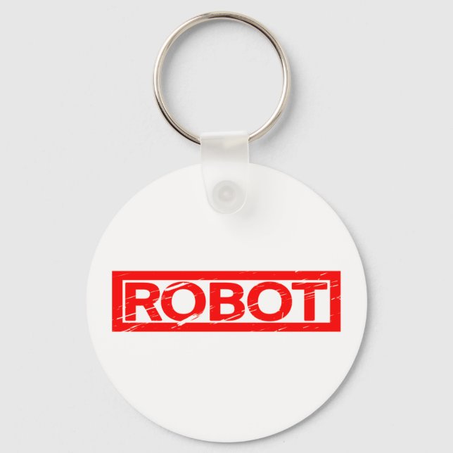 Robot Frimärke Nyckelring (Framsida)