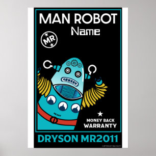Robot-gåvor för årsdag eller Bröllop-torget Poster