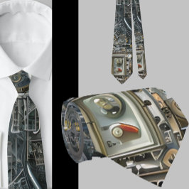 Robot Geek Nördigt Teknik Maskin Slips