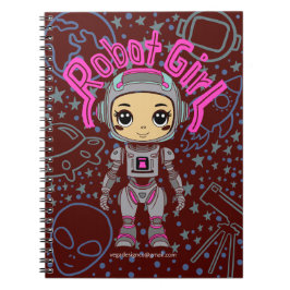 Robot Girl Spiral Notebook Anteckningsbok