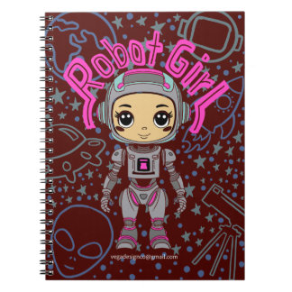 Robot Girl Spiral Notebook Anteckningsbok