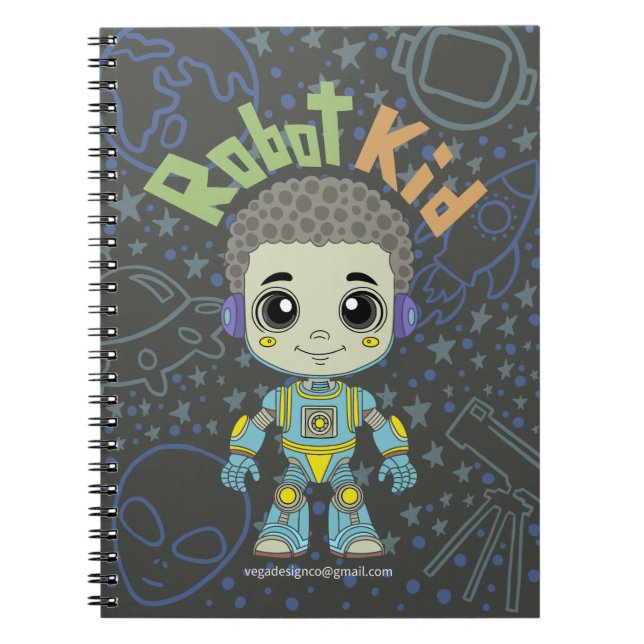 Robot grabben Spiral Notebook Anteckningsbok (Framsidan)