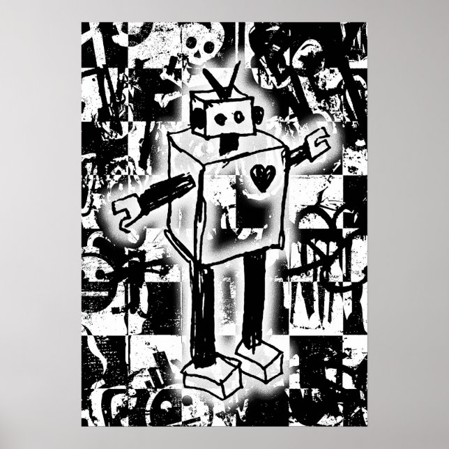 Robot Graffiti Poster (Framsidan)