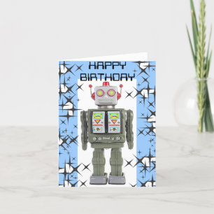 RoBoT Grattis på födelsedagen-kort Kort