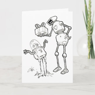 Robot Greeting Card - från en nav till en annan Kort
