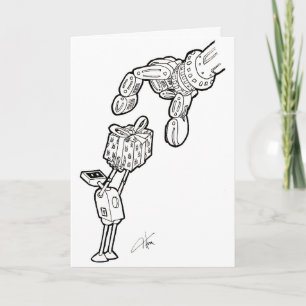 Robot Greeting Card - små gåvor Kort