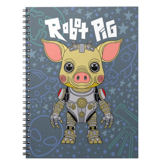 Robot Gris Spiral fotopatbok för fotopatecken Anteckningsbok (Framsidan)