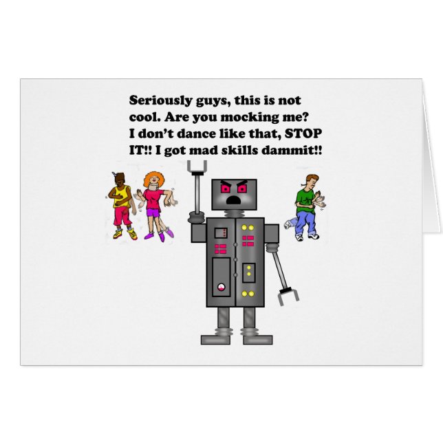 robot, hälsningskort (Framsidan Horizontal)