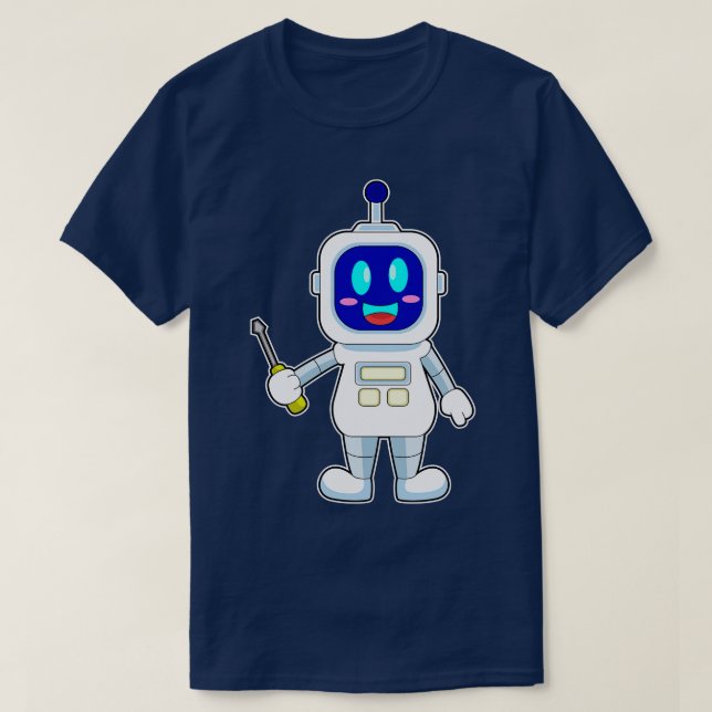 Robot Handyman Screwdriver T Shirt (Design framsida)