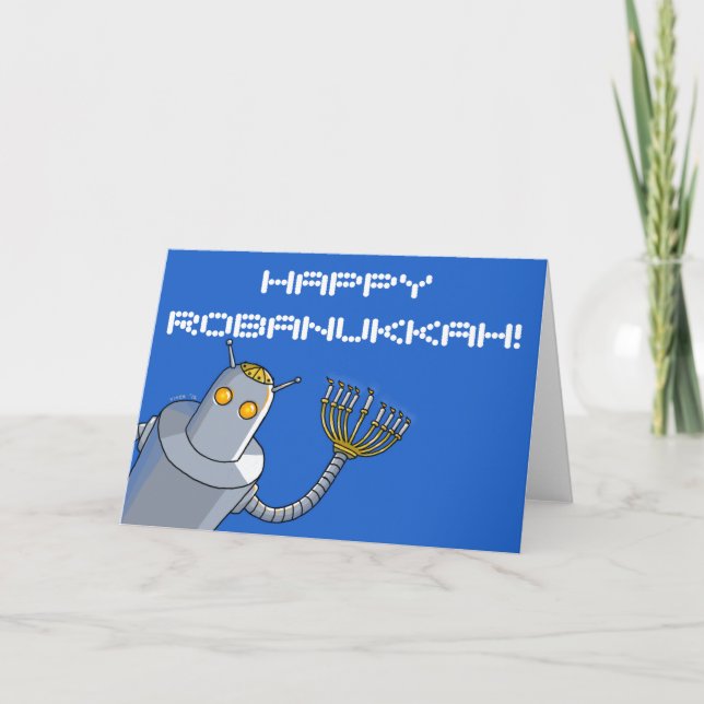 Robot Hanukkah! Helgkort (Framsida)