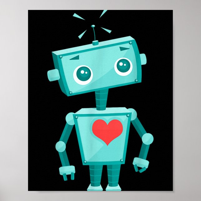Robot Heart Valentine's Day For Kids Girls  Poster (Framsidan)