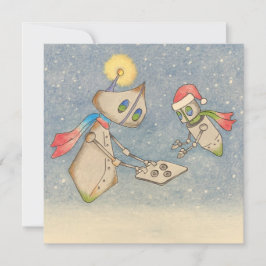 Robot Holidays Julkort