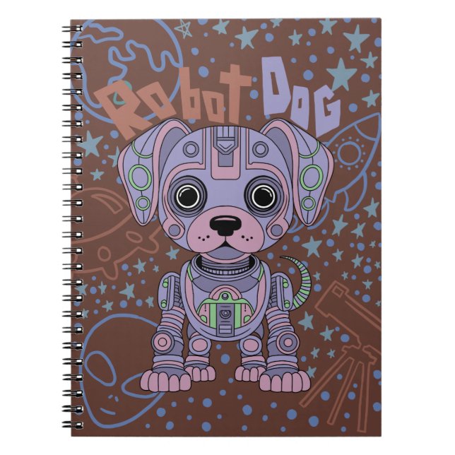 Robot Hund Notebook Anteckningsbok (Framsidan)