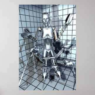 Robot i ett Grid-rum Poster