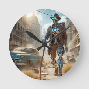 Robot i Ghost Town Rund Klocka