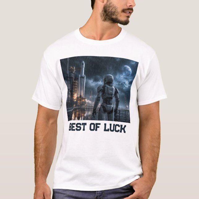 Robot i regnet Rymduppdrag i T Shirt (Framsida)