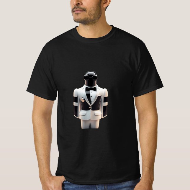 Robot in tuxedo T-Shirt (Framsida)
