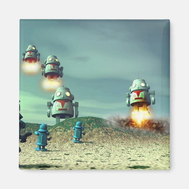 Robot Invasion från högre V2-magnet Magnet (Framsidan)