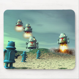 Robot Invasion från mer än V2 Mousepad Musmatta