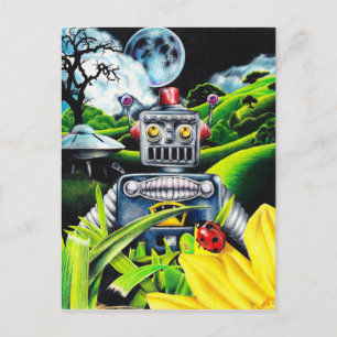 Robot Invasion - Science fiction Artwork Vykort