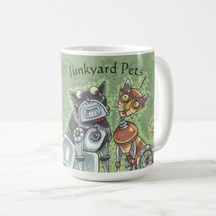 Robot Junkyard Cat och Hund CLASSIC MUGG *Customiz