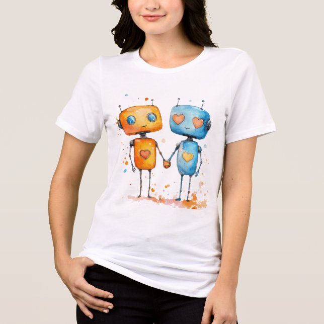Robot Kärlek Clipart Sublication T Shirt (Framsida)
