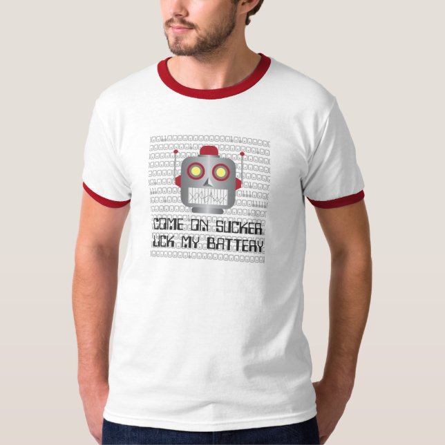 Robot "kom på Sucker ", Tee Shirt (Framsida)
