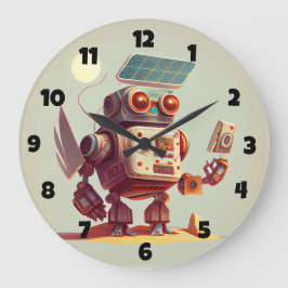 Robot Large Clock Stor Klocka