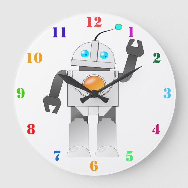 ROBOT LEKSAK MED FÄRGNUMMER STOR KLOCKA (Framsida)