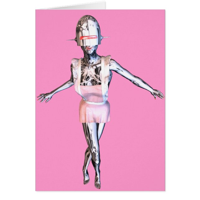 robot maid hälsningskort (Framsidan)