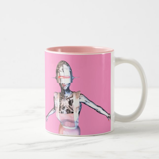 robot maid Två-Tonad mugg (Höger)