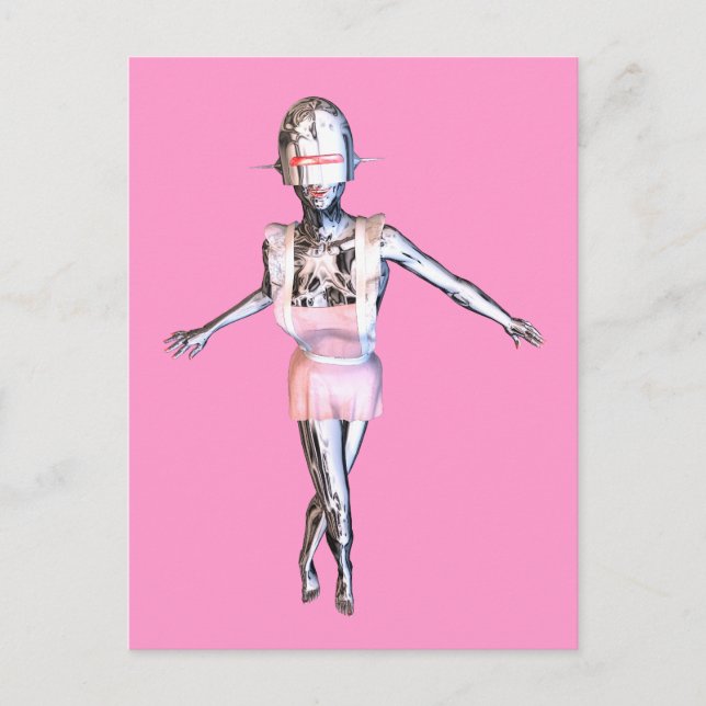 robot maid vykort (Framsida)