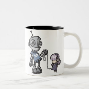Robot-med-Barn Två-Tonad Mugg
