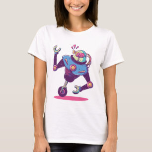 Robot med ett enda hjul t shirt