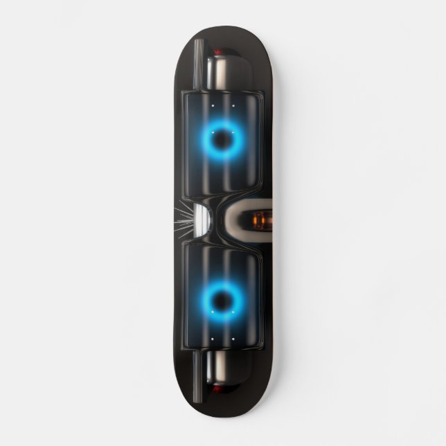 Robot med exponeringsglas mini skateboard bräda 18,5 cm (Framsida)