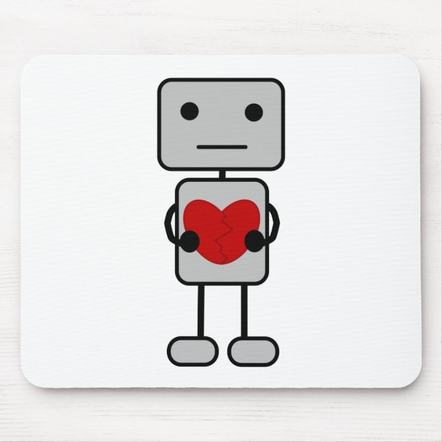 Robot med Heart Musmatta (Framsidan)