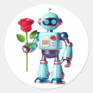Robot med Ro Runt Klistermärke
