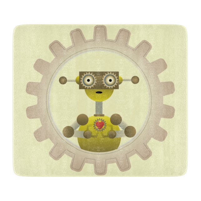 Robot med Steampunk Gear Heart (Framsidan)
