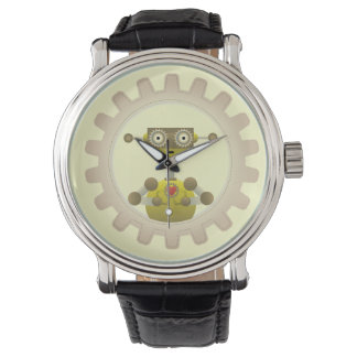 Robot med Steampunk Gear Heart Armbandsur