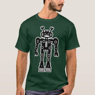 Robot Mk I - (vit kontur) - Anpassad T-shirt