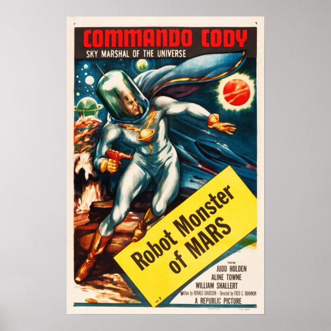 ROBOT MONSTERS OF MARS Commando Cody Retro Sci Fi Poster (Framsidan)
