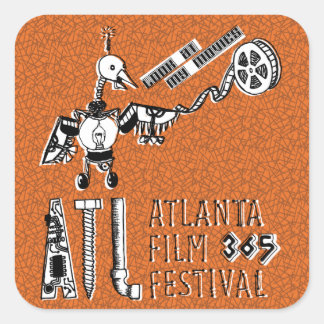 Robot Movie Bird Stickers Fyrkantigt Klistermärke