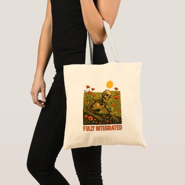 Robot Nature Flowers Blommar Fält Tygkasse (Framsida (produkt))
